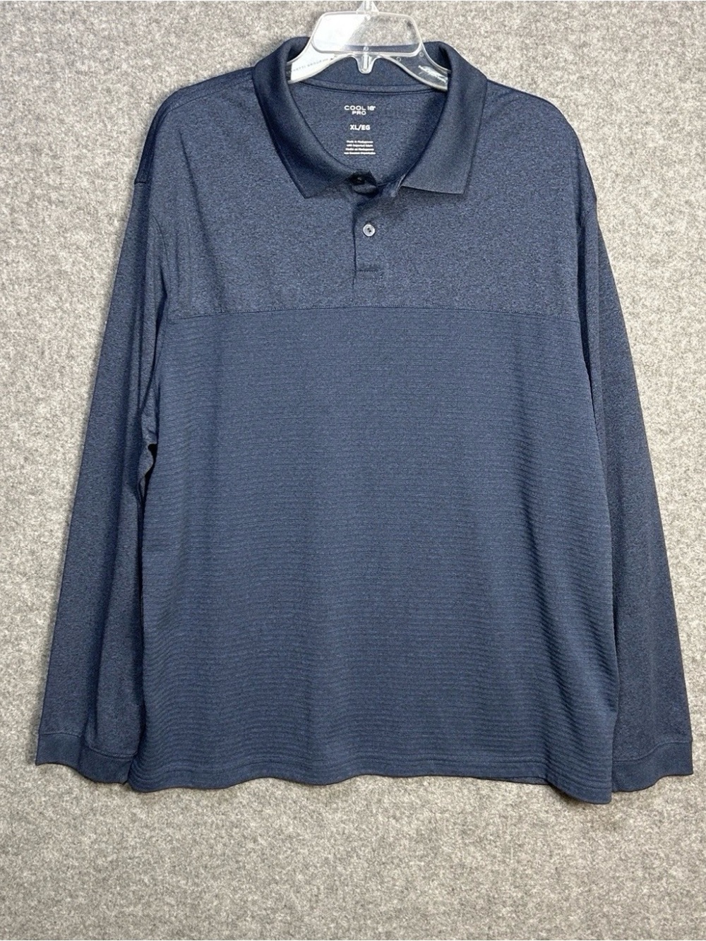 Hagger Cool 18 Pro Men's XL Long-Sleeve Navy Polo 2-Button Shirt Golf Casual
